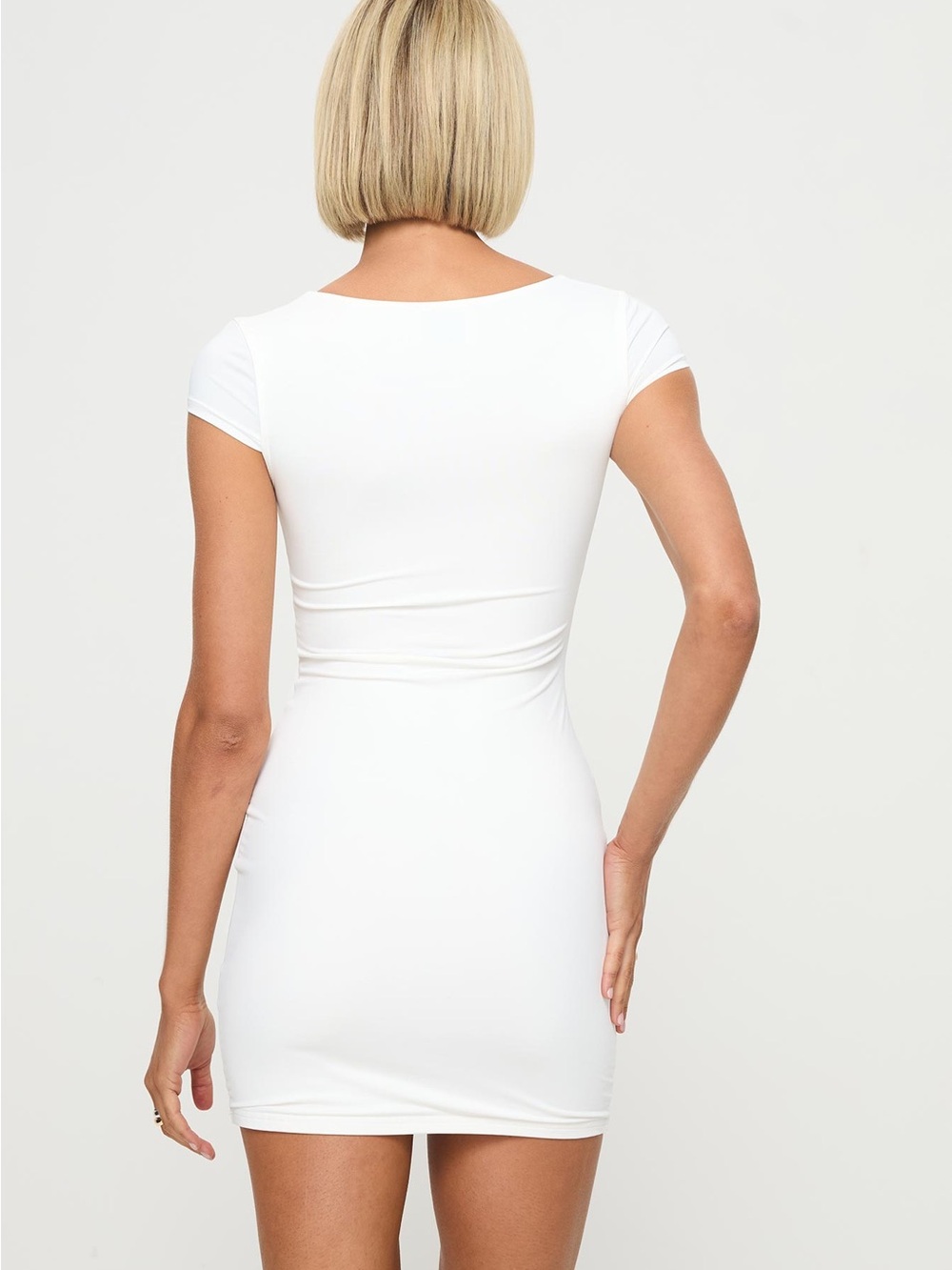 NEW Princess Polly ‘Clyne’ White Bodycon Mini Dress Graduation Bridal Rush Week - Picture 5 of 10